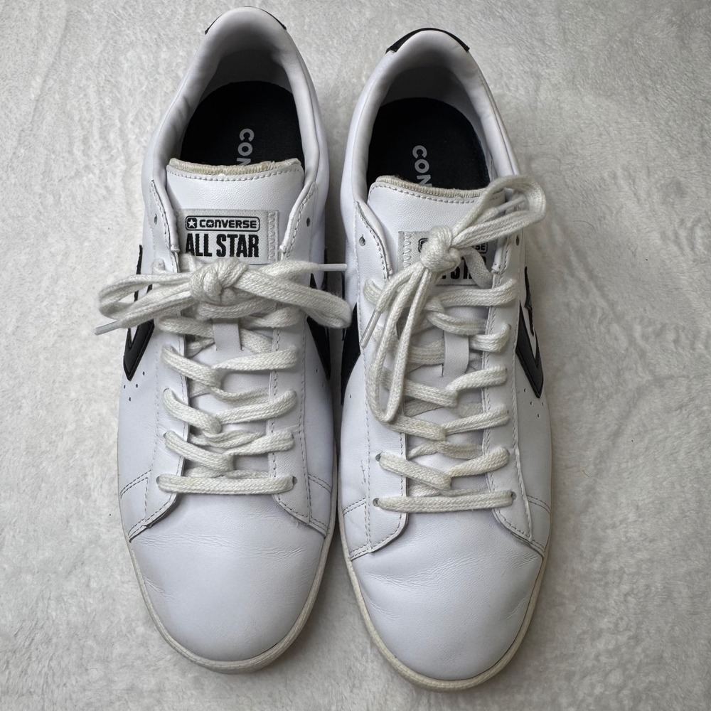 Converse Pro Leather Ox Men 10 White Black Low Top Sneakers Retro Casual Classic